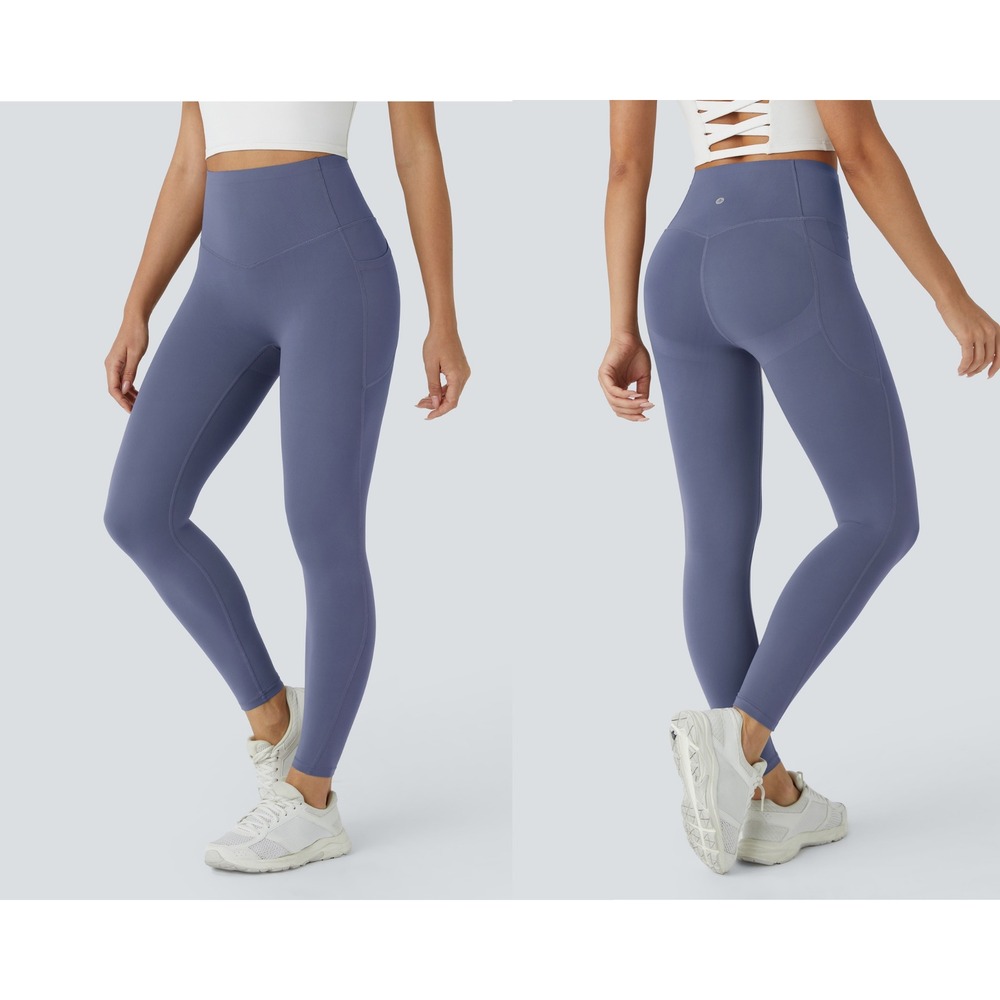 Halara UltraSculpt High Waisted Butt Lifting Tummy Control Blue Leggings 7/8 MED